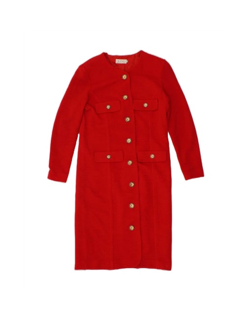 Vintage Overcoat It 44 Medium In Red