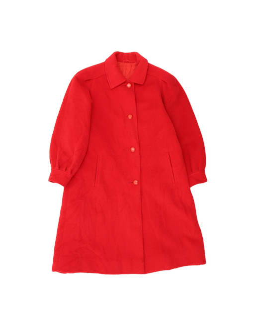Vintage Overcoat It 46 Large In Red