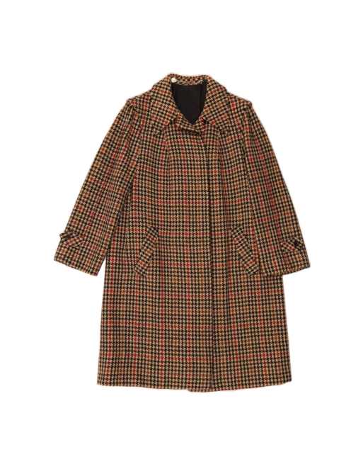 Vintage Overcoat It 48 XL In Beige Houndstooth