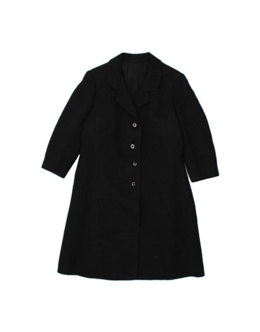 Vintage Overcoat It 48 XL In Black