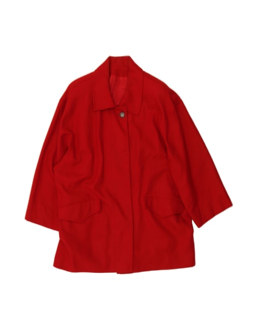 Vintage Overcoat It 48 XL In Red Wool