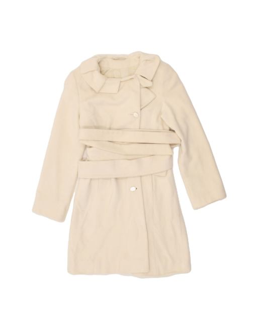 Vintage Overcoat UK 10 Small In Off In White