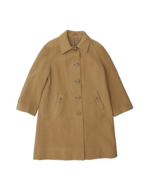 Vintage Overcoat UK 12 Medium In Beige Wool