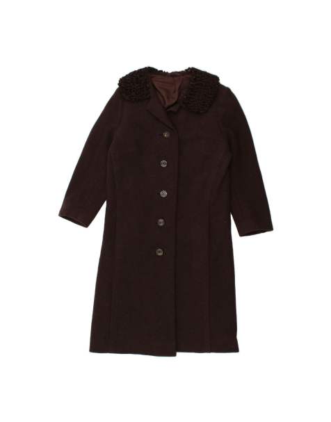 Vintage Overcoat UK 12 Medium In Brown - view 1