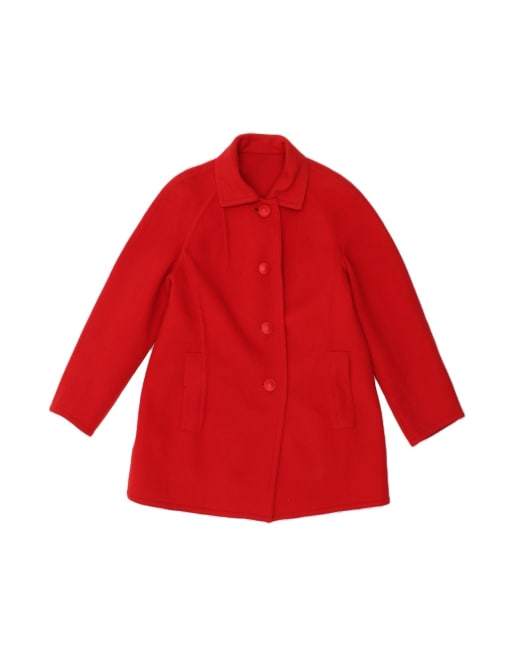 Vintage Overcoat UK 12 Medium In Red