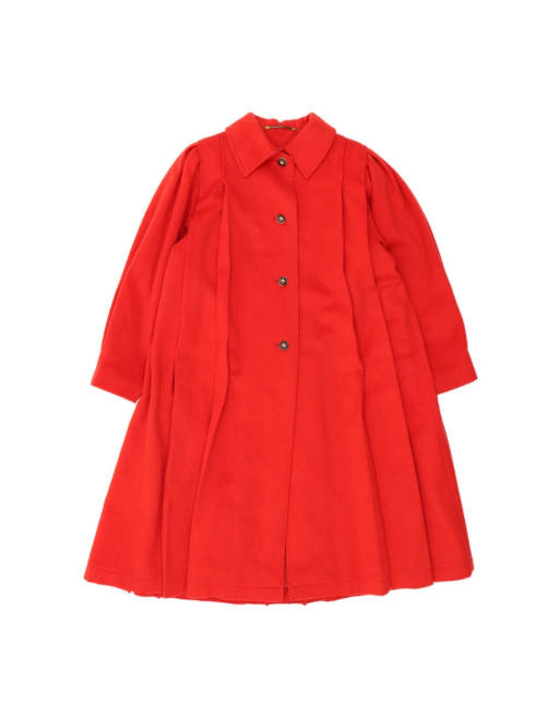 Vintage Overcoat UK 14 Large In Red