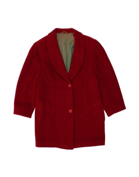 Vintage Overcoat UK 14 Medium In Burgundy - view 1