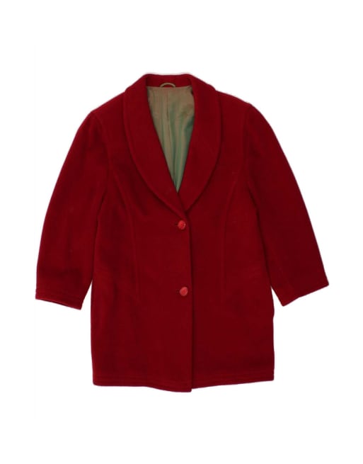 Vintage Overcoat UK 14 Medium In Burgundy
