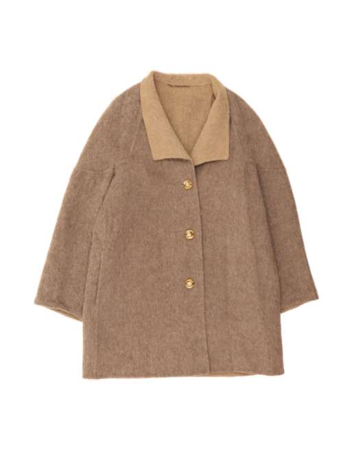 Vintage Overcoat UK 16 Large In Beige