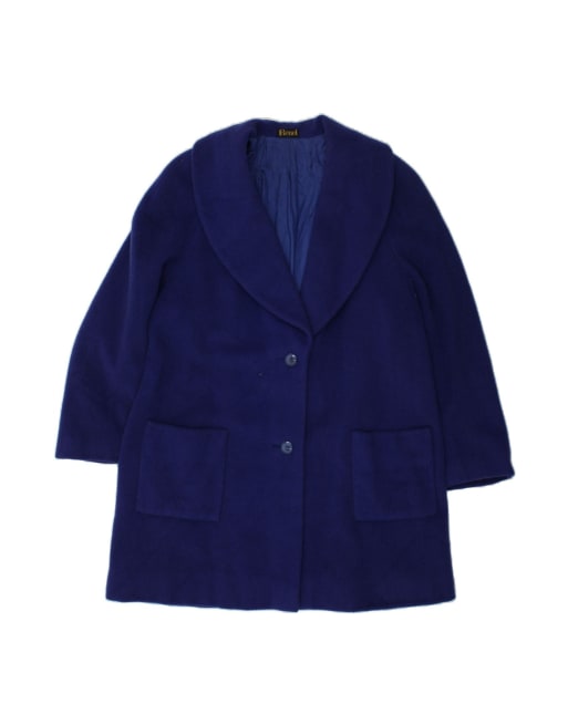 Vintage Overcoat UK 16 Large In Blue