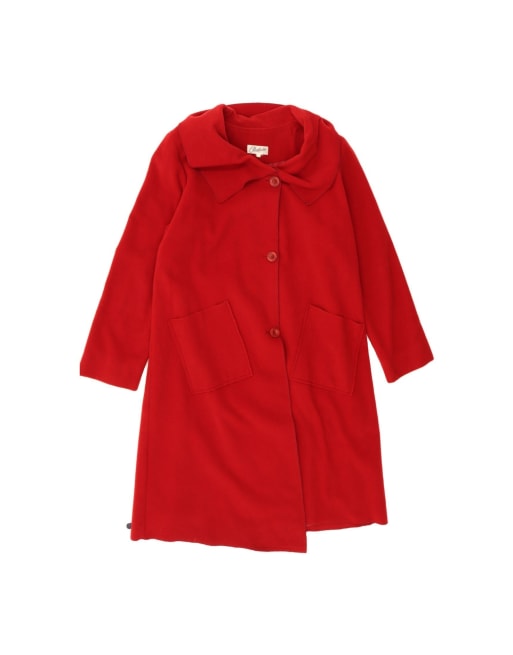 Vintage Overcoat UK 16 Large In Red