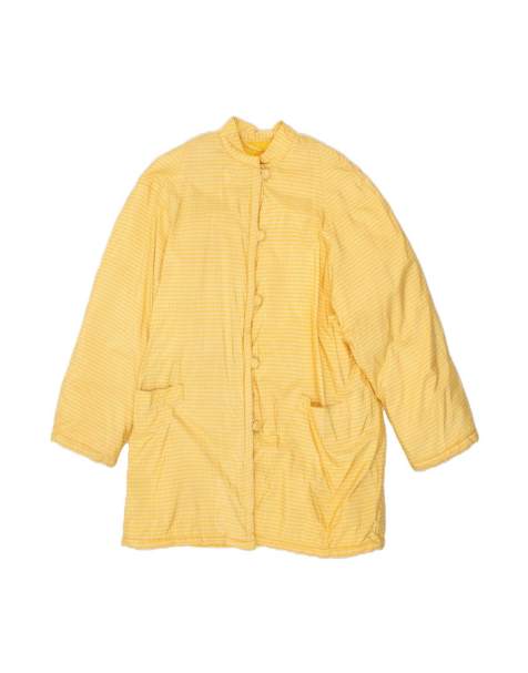 Vintage Overcoat UK 16 Large In Yellow Houndstooth - view 1