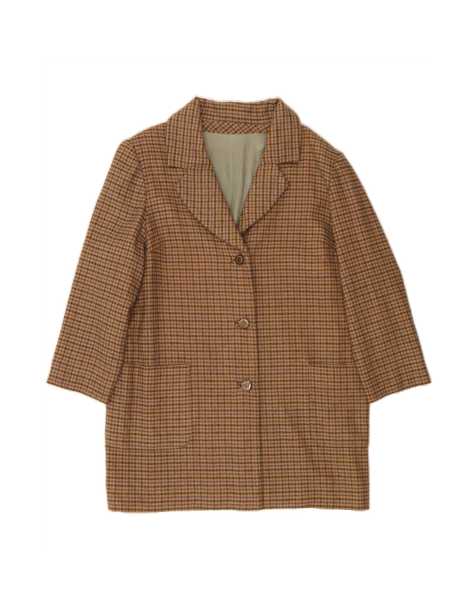 Vintage Overcoat UK 18 XL In Beige Houndstooth - view 1