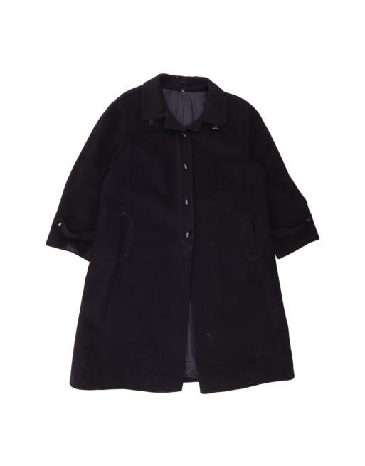Vintage Overcoat UK 22 3XL In Blue