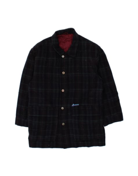 Vintage Overcoat UK 36 Small In Green Check - view 1
