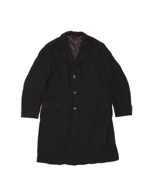 Vintage Overcoat UK 40 Large In Black