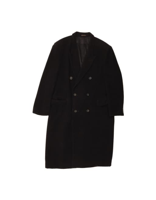 Vintage Overcoat UK 46 3XL In Black Wool