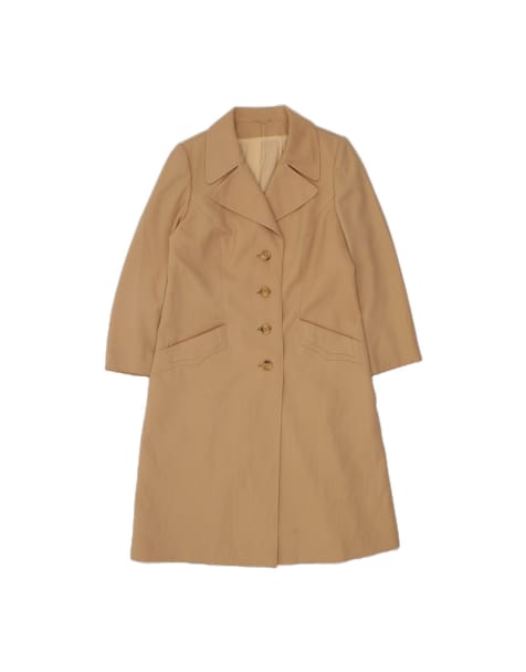 Vintage Overcoat UK 8 Small In Beige Wool - view 1