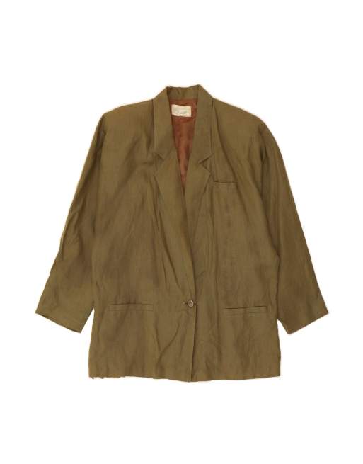 Vintage Oversized 1 Button Blazer Jacket It 44 Medium In Green