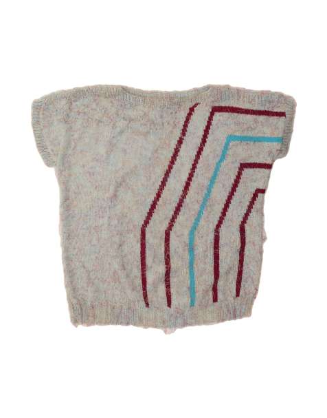 Vintage Oversized Boat Neck Jumper Sweater UK 18 XL In Blue Striped - view 1