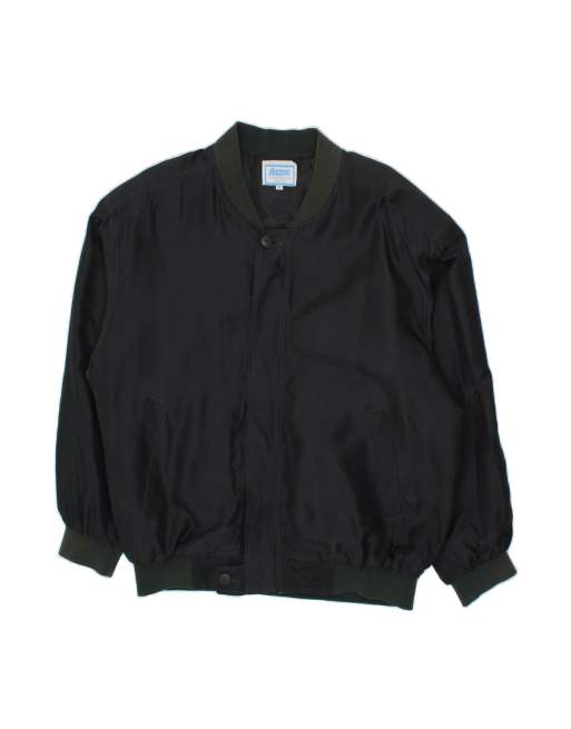Vintage Oversized Bomber Jacket UK 38 Medium In Black