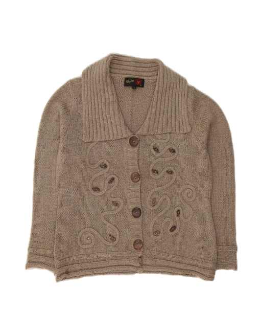 Vintage Oversized Cardigan Sweater UK 16 Large In Brown