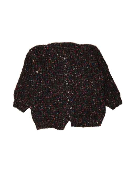 Vintage Oversized Cardigan Sweater UK 20 2XL In Black Flecked