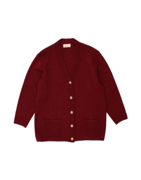 Vintage Oversized Cardigan Sweater UK 22 3XL In Maroon - view 1