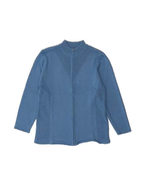 Vintage Oversized Cardigan Sweater UK 5 XS In Blue - view 1