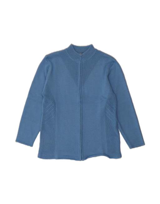 Vintage Oversized Cardigan Sweater UK 5 XS In Blue