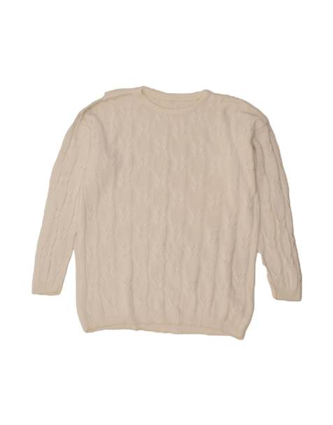 Vintage Oversized Crew Neck Jumper Sweater EU 40/42 Large In White - view 1