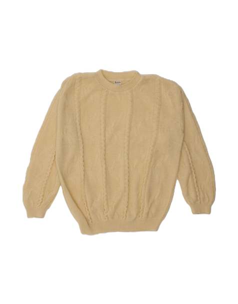 Vintage Oversized Crew Neck Jumper Sweater UK 18 XL In Beige - view 1