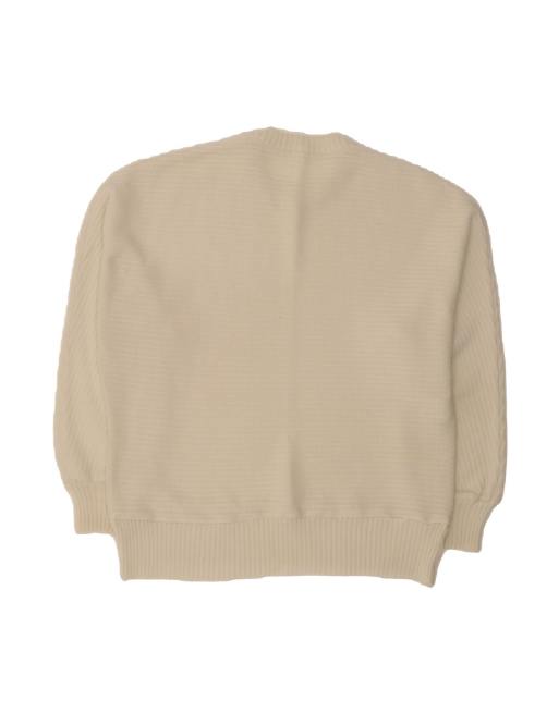 Vintage Oversized Crew Neck Jumper Sweater UK 18 XL In White Striped, 2 of 4