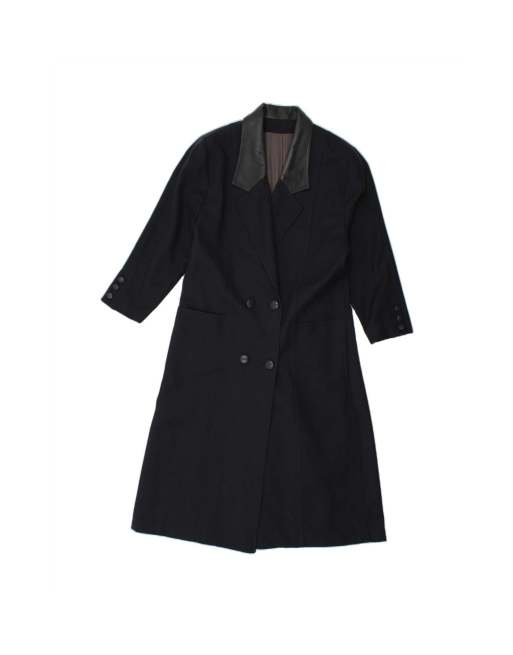 Vintage Oversized Double Breasted Coat US 8 Medium In Blue