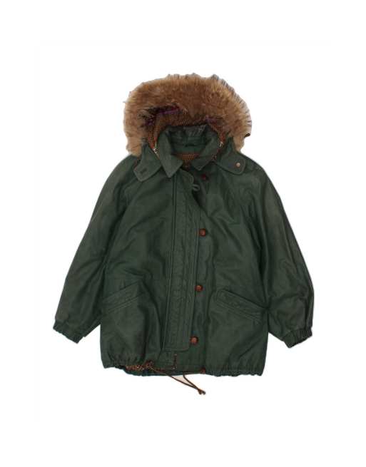 Vintage Oversized Hooded Jacket It 46 Large In Green