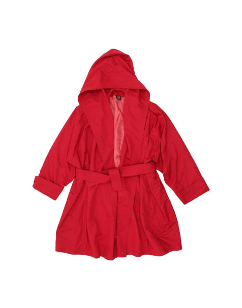 Vintage Oversized Hooded Overcoat It 44 Medium In Red - view 1