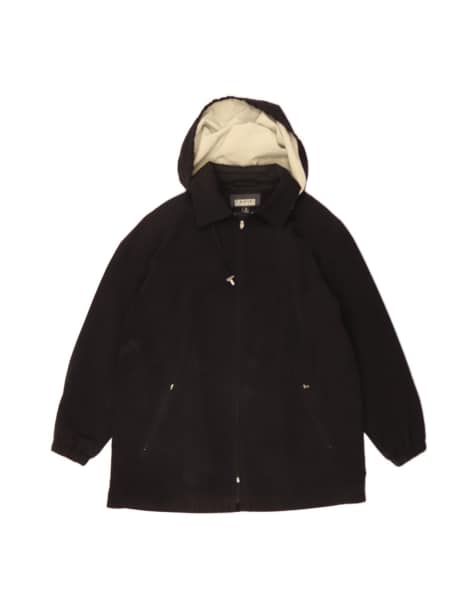 Vintage Oversized Hooded Rain Jacket UK 14 Medium In Black - view 1