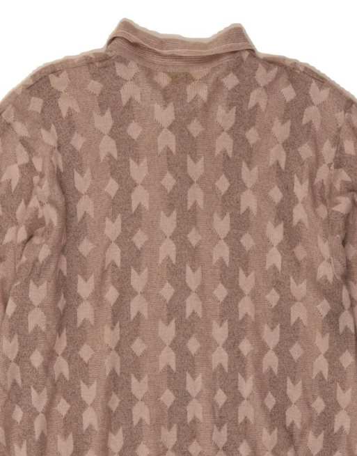 Vintage Oversized Polo Neck Jumper Sweater It 50 XL In Grey Geometric, 4 of 4