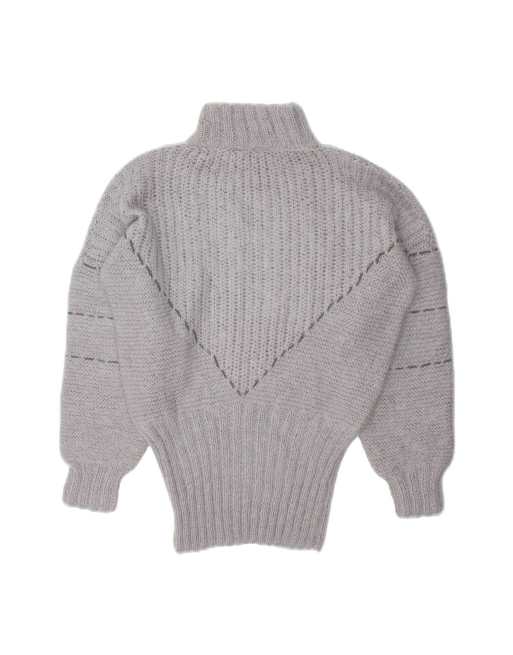 Vintage Oversized Turtle Neck Jumper Sweater UK 18 XL In Grey