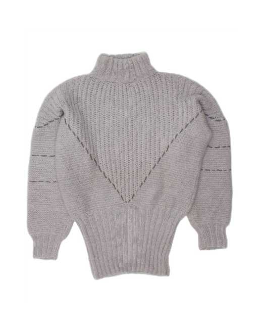 Vintage Oversized Turtle Neck Jumper Sweater UK 18 XL In Grey, 2 of 4