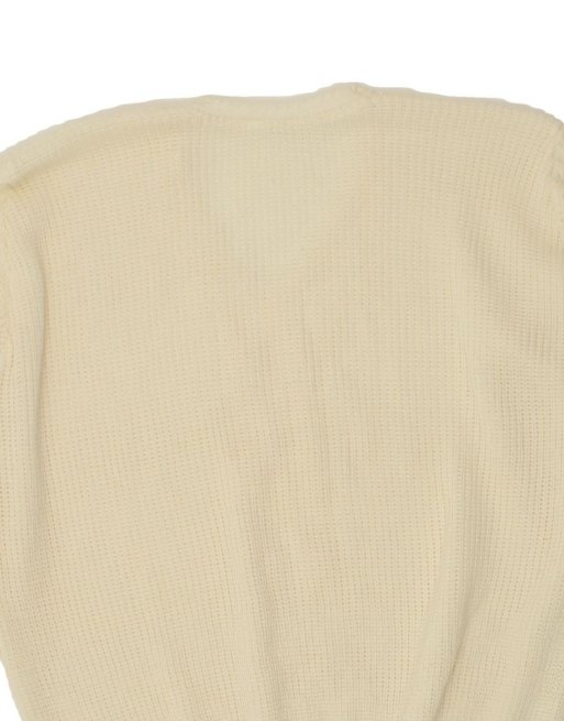 Vintage Oversized V-neck Jumper Sweater UK 20 2XL In Off In White, 4 of 4