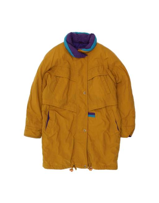 Vintage Oversized Windbreaker Coat UK 10 Small In Yellow