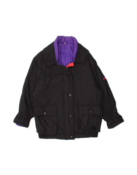 Vintage Oversized Windbreaker Jacket EU 46 XL In Black - view 1