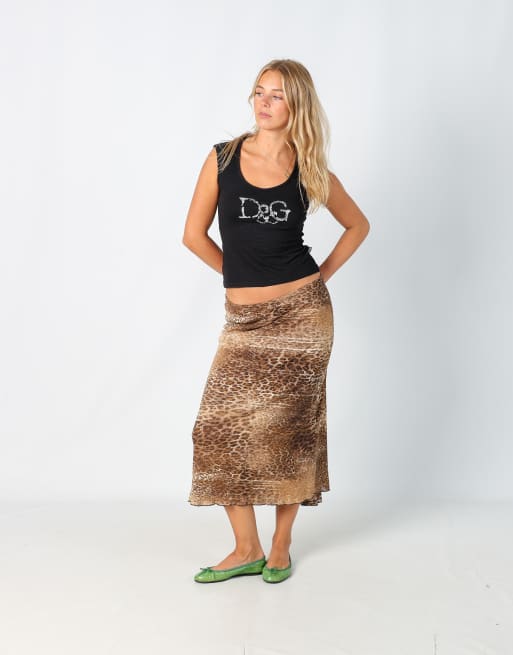 Vintage Oviesse 10 woven maxi skirt in brown