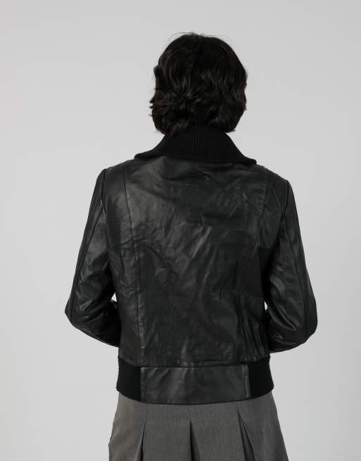Vintage OVS M leather jacket in black, 2 of 4