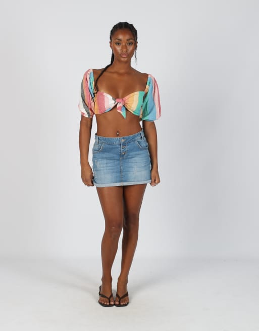 Vintage OVS S denim mini skirt in blue