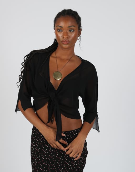 Vintage Oxsa're S mesh top in black