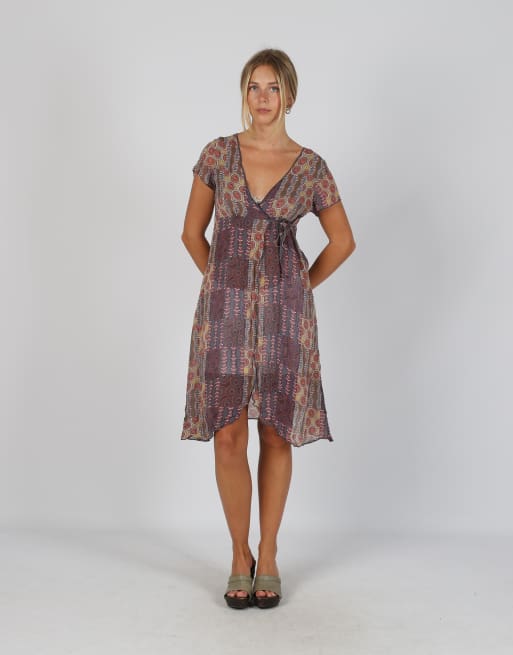 Vintage Pacific Resort L mesh midi dress in purple