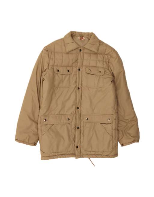 Vintage Padded Coat It 50/52 Large In Beige