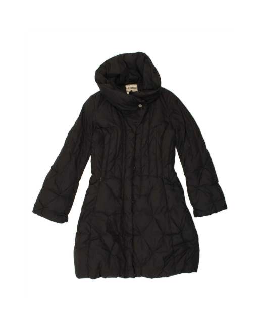 Vintage Padded Coat UK 10 Small In Black